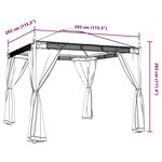 vidaXL Tonnelle avec parois en filet crème 2 93x2 93 m acier