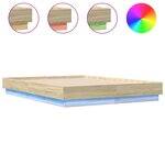 vidaXL Cadre de lit avec lumières LED chêne sonoma 120x190 cm