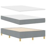 vidaXL Lit avec sommier et matelas gris clair petit lit double en tissu