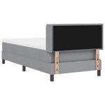 Lit à ressorts gris clair vidaXL avec matelas 90x190 cm en tissu