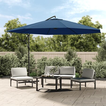 vidaXL Parasol déporté avec mât en aluminium 350 cm Bleu