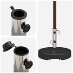 vidaXL Base de parasol avec roulettes avec poignée Granit Noir 29 kg Ronde