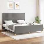 vidaXL Cadre de lit avec tête de lit Gris foncé 160 x 200 cm Tissu