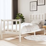 vidaXL Cadre de lit Blanc 75x190 cm Petit simple Bois massif