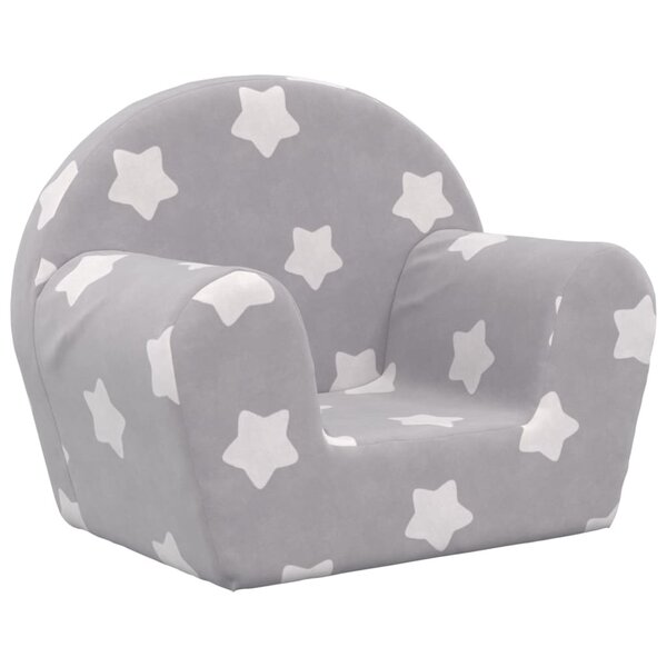 vidaXL Canapé pour enfants gris clair avec étoiles peluche douce