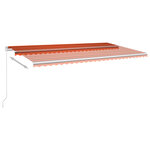 vidaXL Auvent automatique rétractable et poteaux 6x3 5 m Orange marron