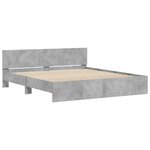 vidaXL Cadre de lit avec tête de lit gris béton 200x200 cm