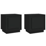 vidaXL Tables de chevet 2 Pièces noir 44x35x45 cm bois d'ingénierie