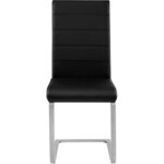Lot de 6 chaises pieds acier siège de salon cuisine salle à manger design carré élégant noir 08_0000120