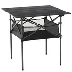 Table pliante table de camping table de jardin filet rangement + sac transport plateau alu. châssis métal époxy noir