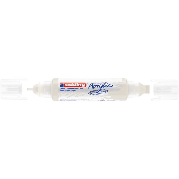 Marqueur acryl 3d dble pointe 5400 blanc trafic 2-3 mm  5-10 mm EDDING