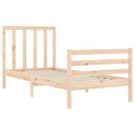 vidaXL Cadre de lit avec tête de lit 90x200 cm bois massif