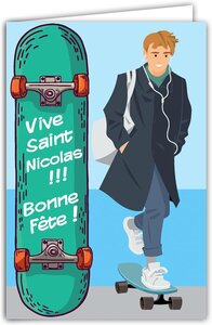 Carte vive saint nicolas bonne fête 6 décembre avec enveloppe blanche 12x17 5cm