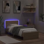 vidaXL Cadre de lit tête de lit et lumières LED chêne sonoma 90x190 cm
