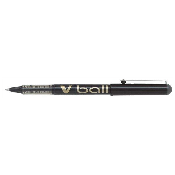Stylo roller v ball vb7 encre liquide pte métal moyenne noir x 12 pilot