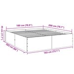 vidaXL Cadre de lit chêne fumé 180x200 cm bois d'ingénierie