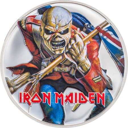 Pièce de monnaie 5 Dollars Iles Cook Eddie The Trooper  d’Iron Maiden 2023 – Argent BE