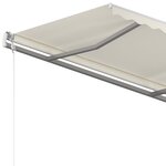 vidaXL Auvent manuel rétractable avec poteaux 3x2 5 m Crème