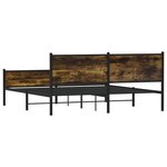 vidaXL Cadre de lit en métal sans matelas chêne fumé 180x200 cm