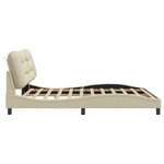 vidaXL Cadre de lit avec lumières LED crème 180x200 cm tissu
