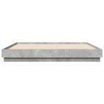 vidaXL Cadre de lit avec lumières LED gris béton 200x200 cm