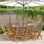 vidaXL Chaises de jardin pliables lot de 8 gris bois d'acacia massif