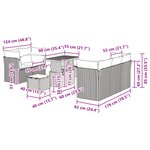 Set de canapé de jardin de 8 pièces avec coussins gris poly rotin acacia