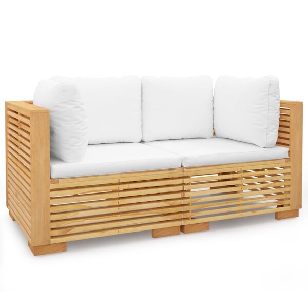 vidaXL Canapés d'angle de jardin et coussins 2 Pièces Bois teck massif