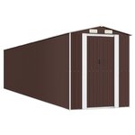 vidaXL Abri de jardin Marron foncé 192x938x223 cm Acier galvanisé