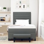 vidaXL Lit Box Spring avec matelas & banc gris foncé 120x190 cm tissu