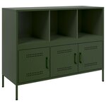 vidaXL Buffet vert olive 100 5x39x79 cm acier laminé à froid