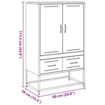 vidaXL Buffet haut blanc 68x39x111 5 cm acier laminé à froid