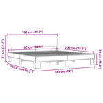vidaXL Cadre de lit sonoma gris 180x200 cm bois d'ingénierie et métal