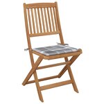 vidaXL Chaises pliables d'extérieur avec coussins 8 Pièces Bois d'acacia
