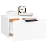 vidaXL Table de chevet murale blanc 34x30x20 cm