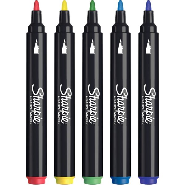 Blister de 5 marqueurs Sharpie créative assortis