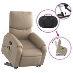 vidaXL Fauteuil inclinable de massage Cappuccino Similicuir