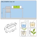 LECHUZA Jardinière Balconera Color 50 ALL-IN-ONE Ardoise 15673