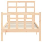 vidaXL Cadre de lit avec tête de lit 90x200 cm bois massif