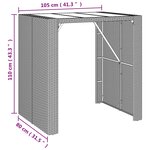 vidaXL Ensemble de bar jardin 5 Pièces gris poly rotin/bois massif acacia