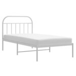 vidaXL Cadre de lit métal avec tête de lit blanc 107x203 cm