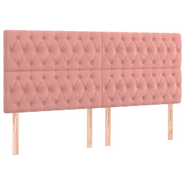 vidaXL Têtes de lit 4 Pièces Rose 90x7x78/88 cm Velours
