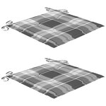 vidaXL Chaises de jardin avec coussins 2 Pièces Teck solide et acier