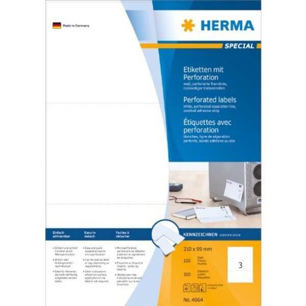Étiquettes universelles special, perforée herma