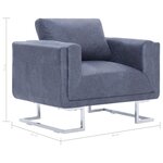 vidaXL Fauteuil cube Gris Similicuir daim