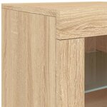 vidaXL Buffet avec lumières LED chêne sonoma 202x37x67 cm