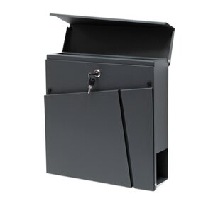 Boite aux lettres design avec compartiment journal 37x37x10 5 cm anthracite