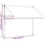 vidaXL Auvent rétractable crème 250x150 m tissu et acier