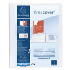 Classeur Pp Personnalisable Kreacover - 4 Anneaux En D 25mm - A4 Maxi - Blanc - X 10 - Exacompta