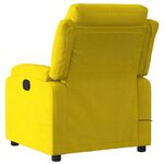 vidaXL Fauteuil inclinable de massage électrique jaune velours